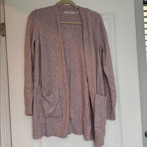 LOFT Blush Open Front Cardigan